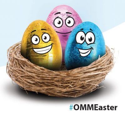 Easter eggs in a nest