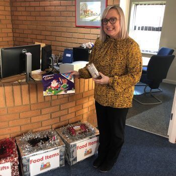 Laura organising Reverse Advent Calendar Appeal